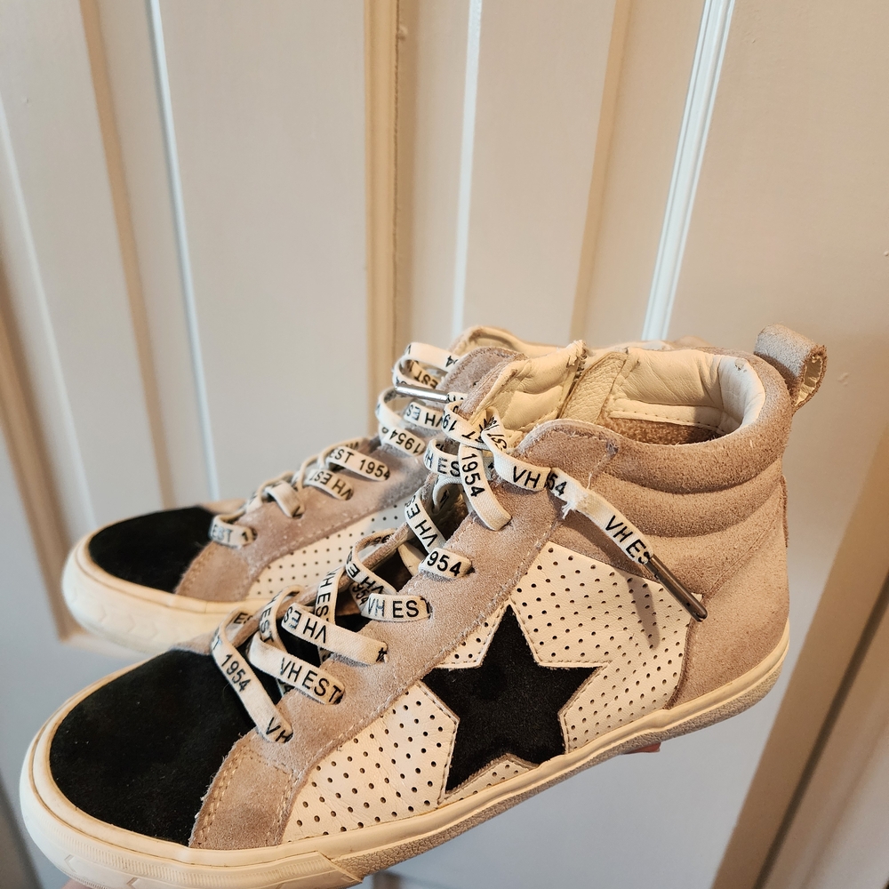 Vintage Havana Kids High-Top Sneakers - Black and Tan